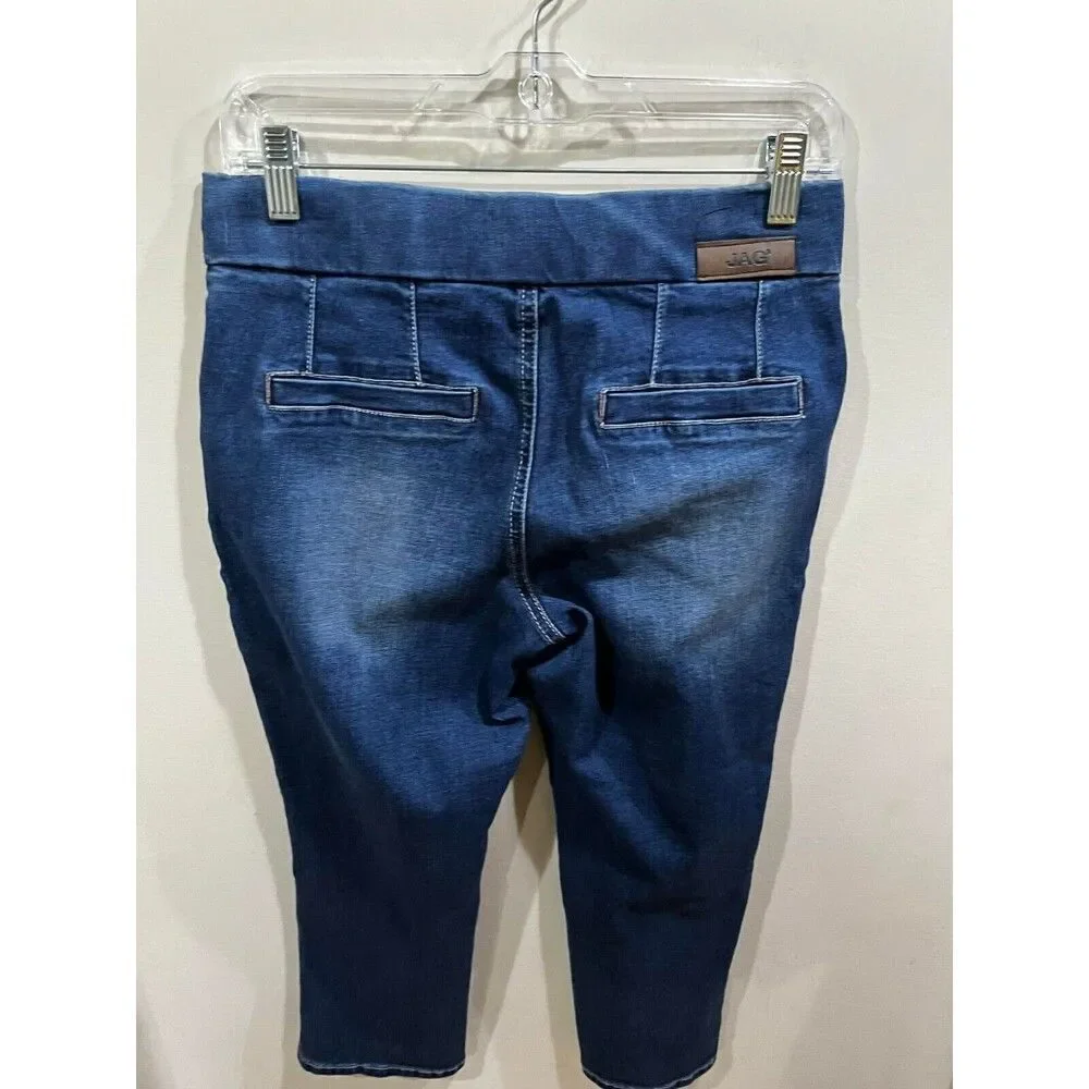 JAG Jeans Womens Size 4 Petite Dark Wash Blue Mid Rise Straight Leg Denim